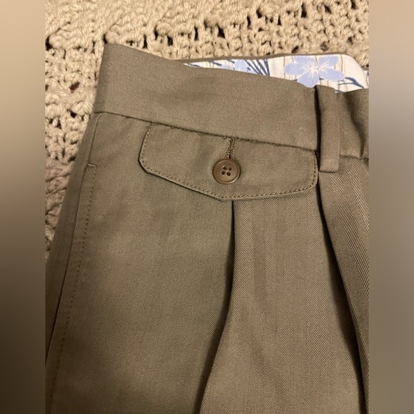 🌴Ocean Pacific Mens Pleated‎ Shorts 33 green khaki color tone on tone pattern - Picture 4 of 12